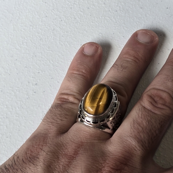Stunning tiger's eye Sterling Silver ring. - Picture 5 of 14